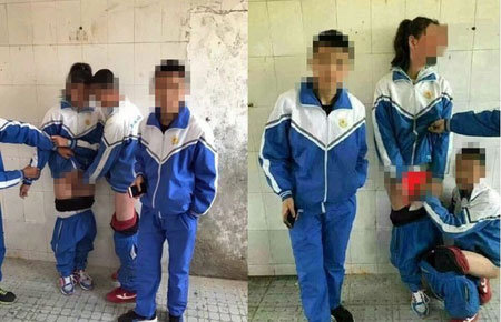 女子生徒の下半身に手を入れ、ハイポーズ！　中国で青少年の性の乱れが深刻化の画像1