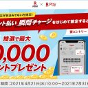 【楽天ペイ】瞬間チャージ新規設定で最大1万ポイントが当たるキャンペーンを実施　ハズレなし！