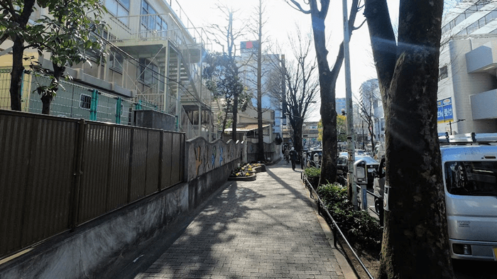 開発予定地の中杉通り沿道